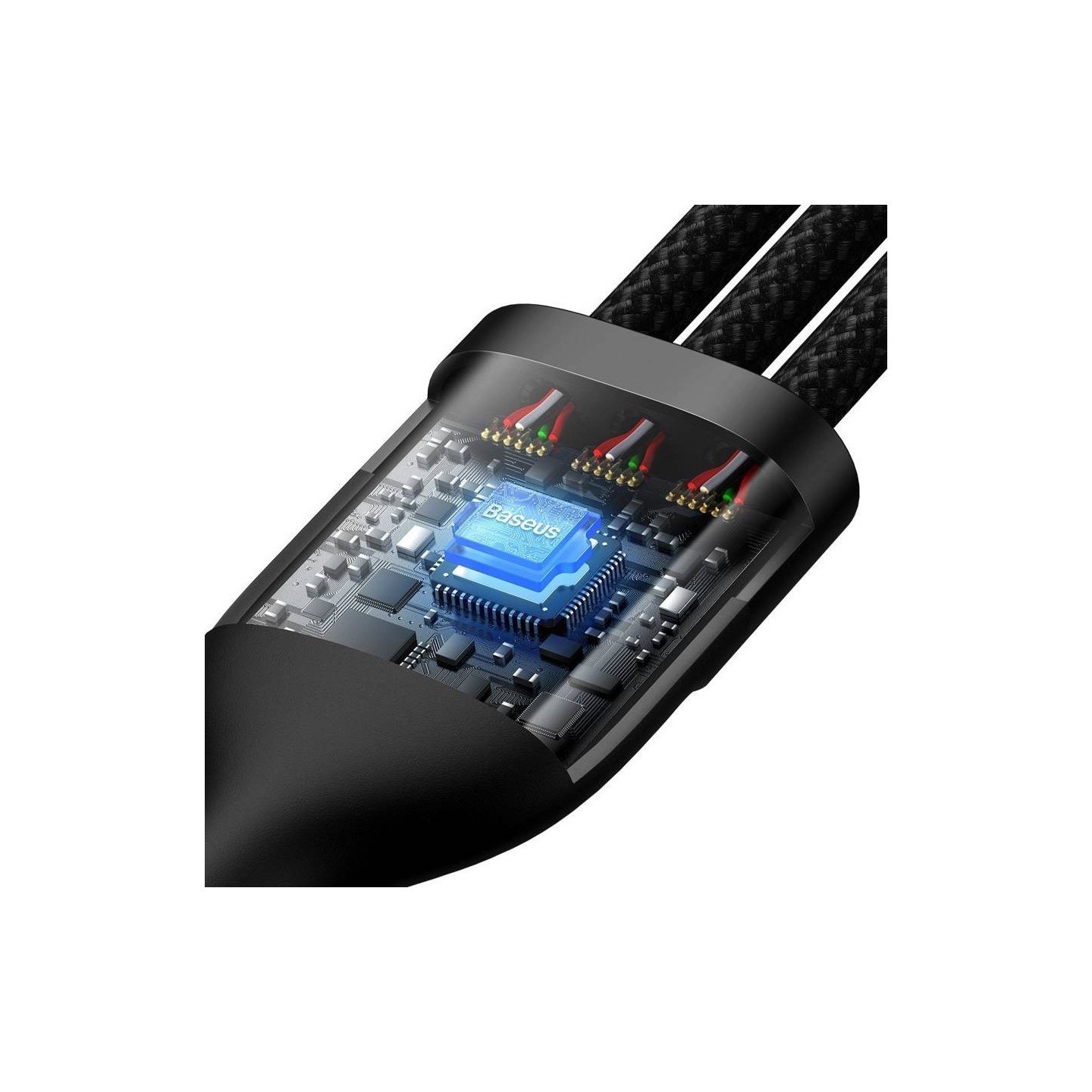 Baseus Cable - 3in1 USB-C Micro Light Flash Series - USB-C 1.5m Black — Buy in Cyprus with Fast Delivery