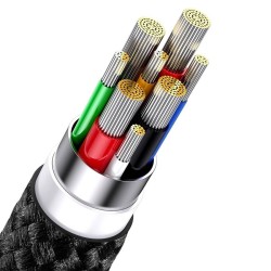 Buy Baseus Cable - 3in1 USB-C Micro Light Flash Series - USB-C 1.5m Black in Cyprus, Nicosia, Limassol, Larnaka, Pafos