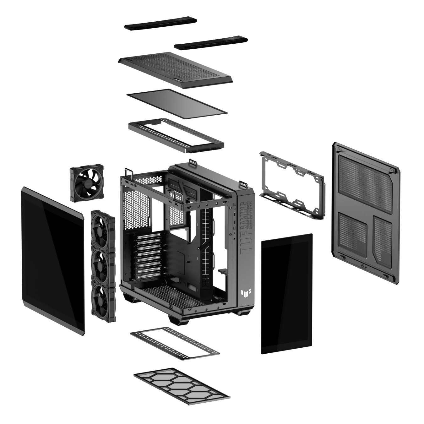ASUS PC Case ATX Tempered Glass 4xARGB Fans TUF GAMING - GT502 - Horizon Black — Buy in Cyprus with Fast Delivery