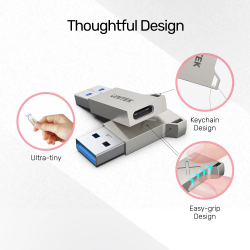Buy Unitek USB3.1 Type-C Female to Type-A Male 5Gbps Adapter Silver A1034NI in Cyprus, Nicosia, Limassol, Larnaka, Pafos