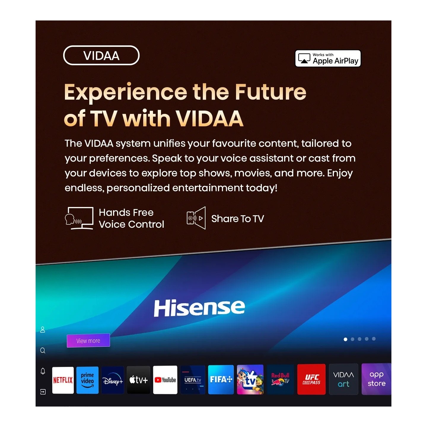 Hisense TV - 65A85N - 65'' 4K Smart OLED 120hz TV — Buy in Cyprus with Fast Delivery