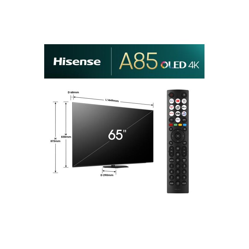 Buy Hisense TV - 65A85N - 65'' 4K Smart OLED 120hz TV in Cyprus, Nicosia, Limassol, Larnaka, Pafos