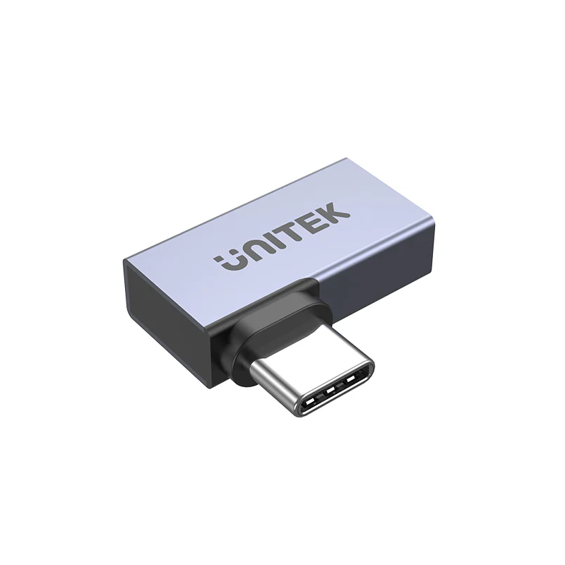 Unitek USB-C 4.0 Male to Female Adaptor - A1040GY - 90 degrees (Side) — Buy in Cyprus with Fast Delivery
