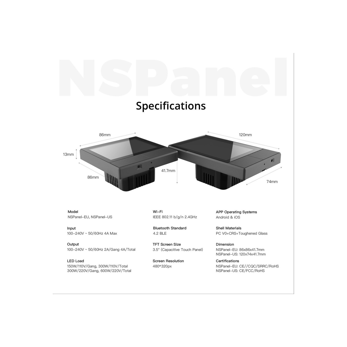 Sonoff NS Panel - touch screen — Buy in Cyprus with Fast Delivery
