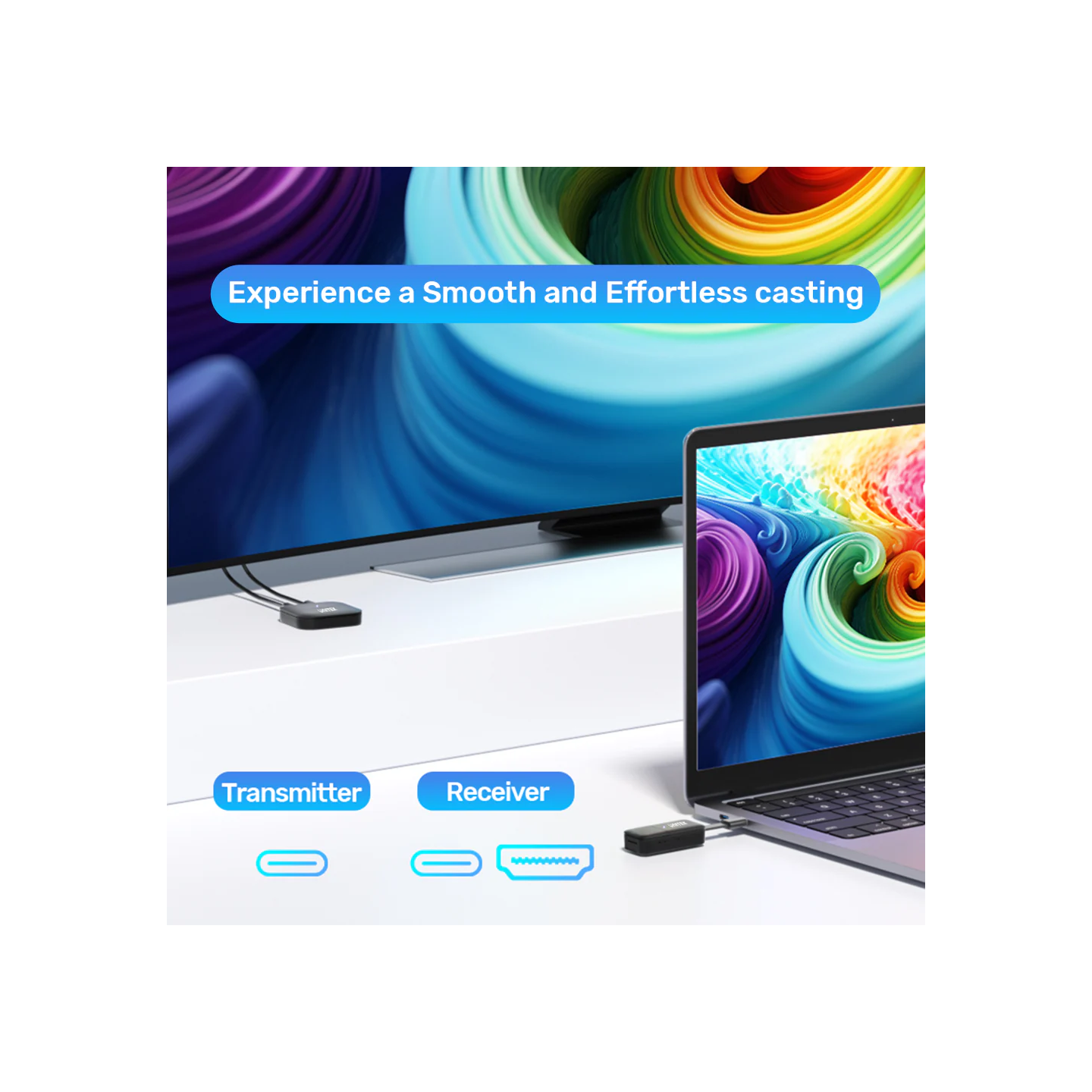 Unitek Wireless USB-C to HDMI Extender Kit - V1184A - Up to 50m — Buy in Cyprus with Fast Delivery