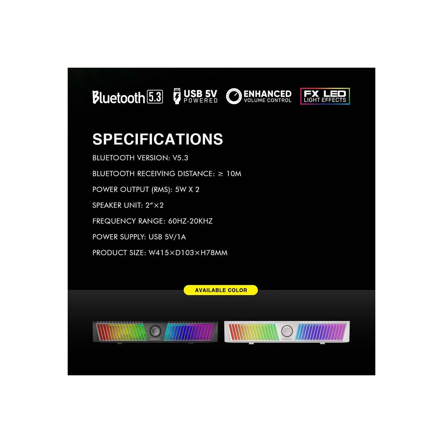 SonicGear Soundbar - iOX Bar III - BT RGB Black — Buy in Cyprus with Fast Delivery