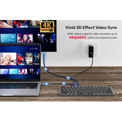 Buy Unitek Keyboard & USB-C 3.0 Hub - D1092A - 9in1, 4x USB Ports, HDMI 4K60Hz, ... in Cyprus, Nicosia, Limassol, Larnaka, Pafos