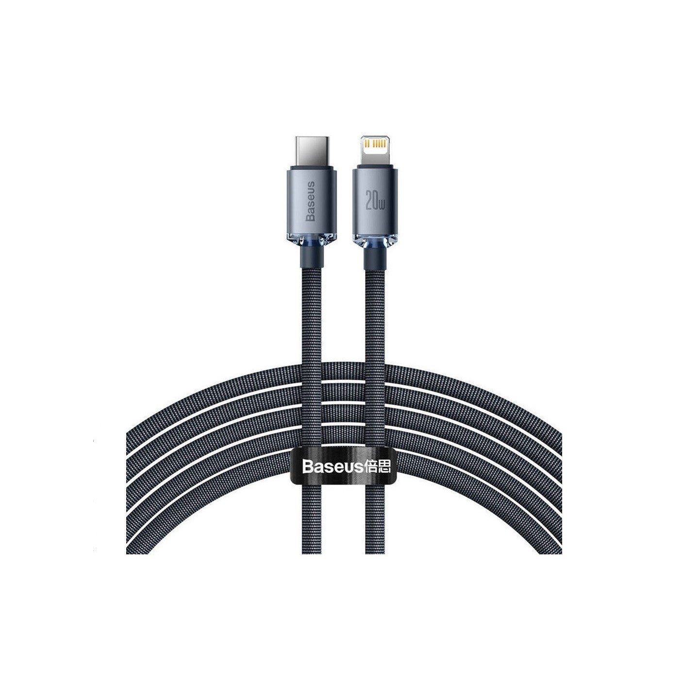 Baseus Cable Lightning to USB-C Crystal Series - 2.0m White — Buy in Cyprus with Fast Delivery