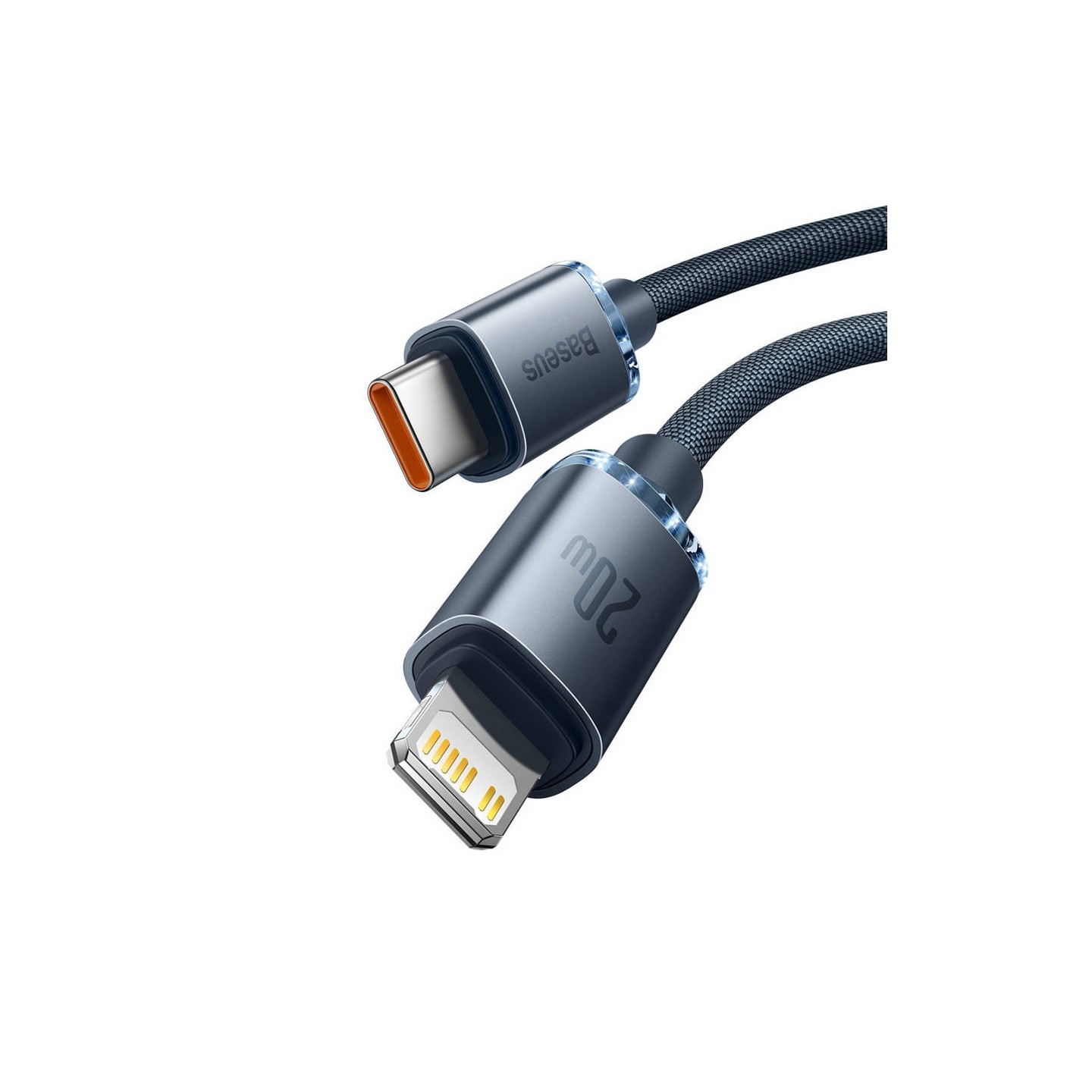 Baseus Cable Lightning to USB-C Crystal Series - 2.0m White — Buy in Cyprus with Fast Delivery