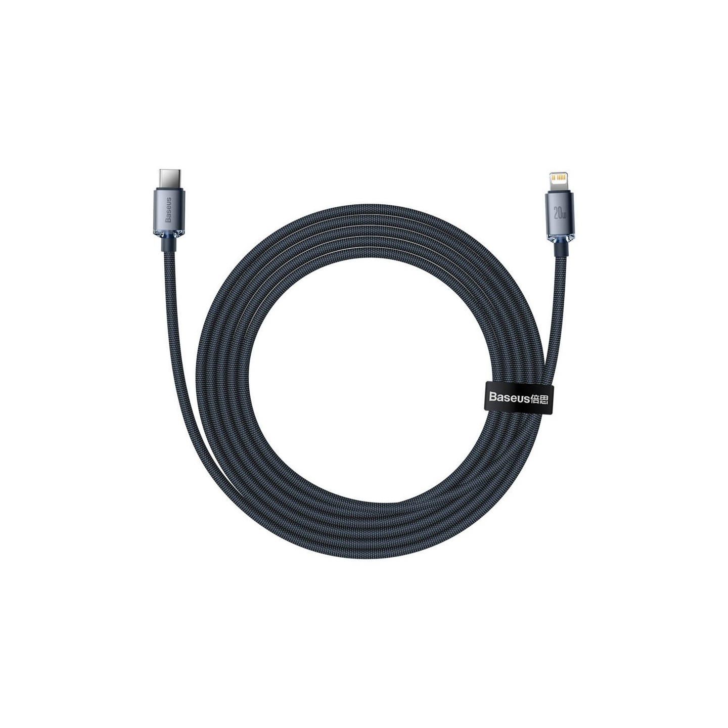 Baseus Cable Lightning to USB-C Crystal Series - 2.0m White — Buy in Cyprus with Fast Delivery