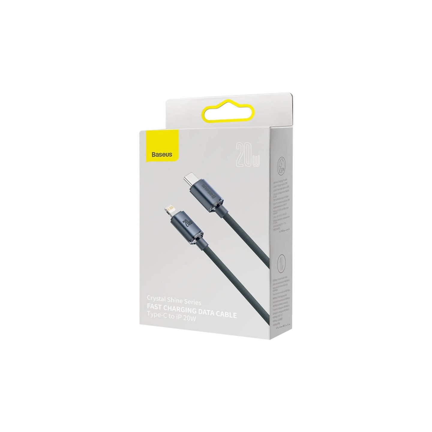 Baseus Cable Lightning to USB-C Crystal Series - 2.0m White — Buy in Cyprus with Fast Delivery