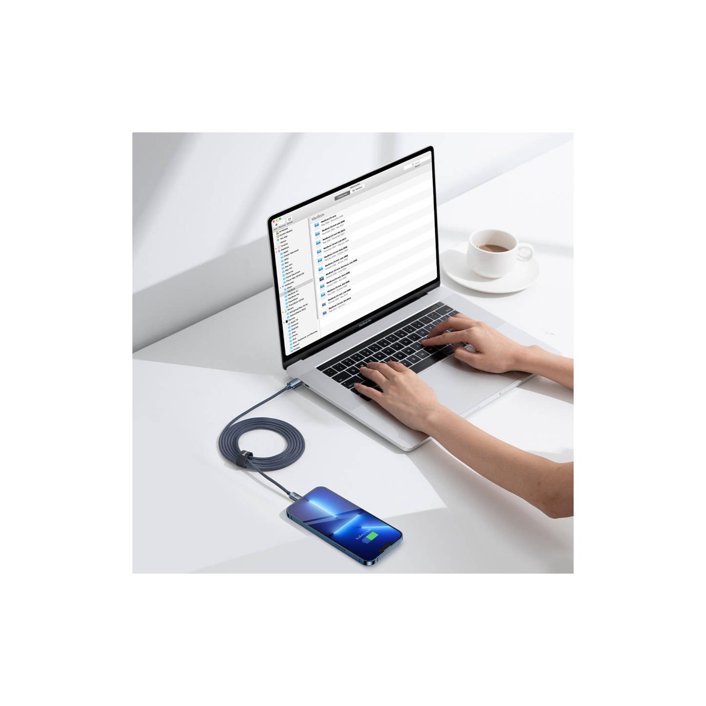 Baseus Cable Lightning to USB-C Crystal Series - 2.0m White — Buy in Cyprus with Fast Delivery