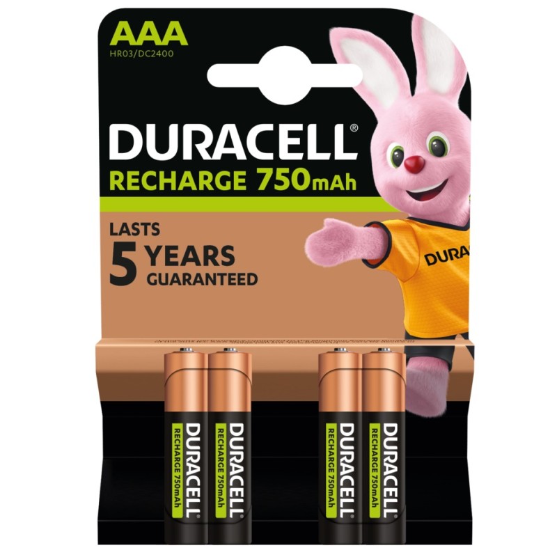 Buy Duracell Rechargeable AAA - 750 mAh (4pcs) in Cyprus, Nicosia, Limassol, Larnaka, Pafos