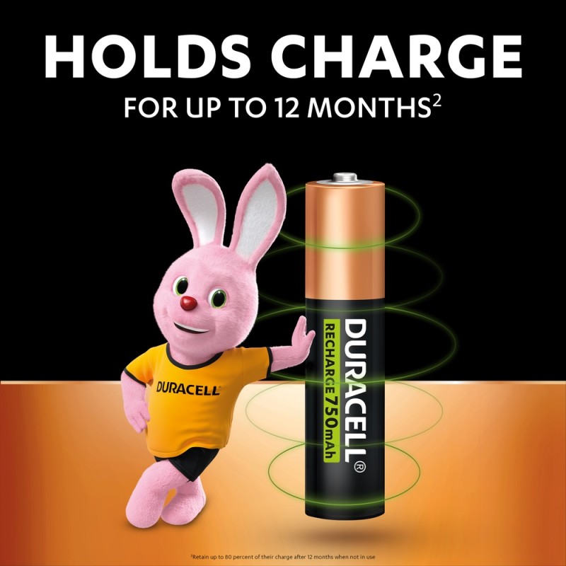 Buy Duracell Rechargeable AAA - 750 mAh (4pcs) in Cyprus, Nicosia, Limassol, Larnaka, Pafos