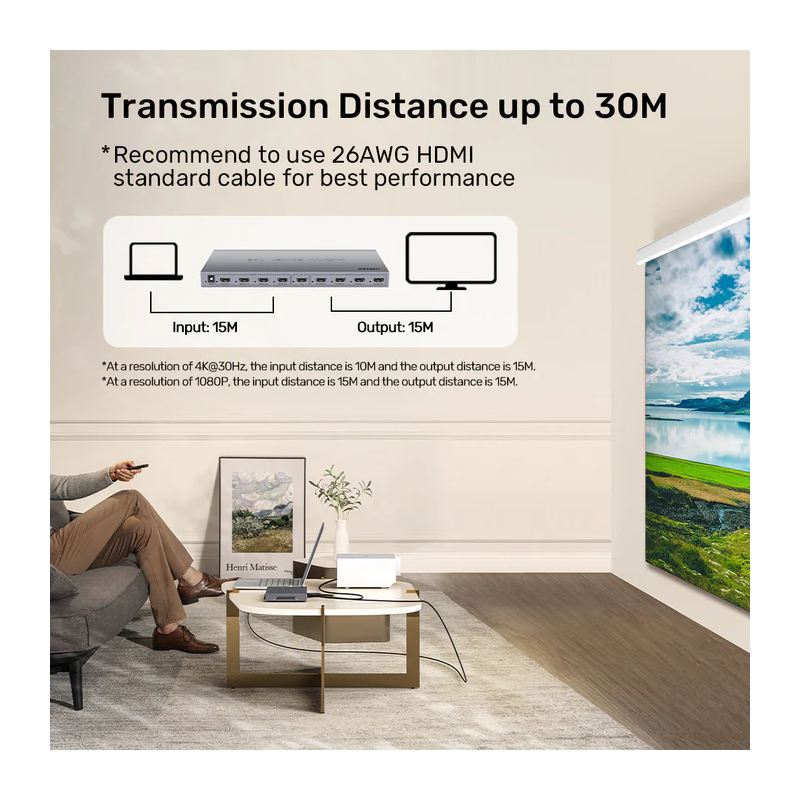 Buy Unitek HDMI Splitter - V1132A - 1x8 4K30Hz in Cyprus, Nicosia, Limassol, Larnaka, Pafos