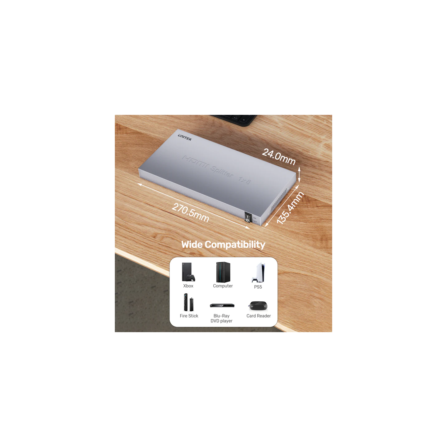 Unitek HDMI Splitter - V1132A - 1x8 4K30Hz — Buy in Cyprus with Fast Delivery