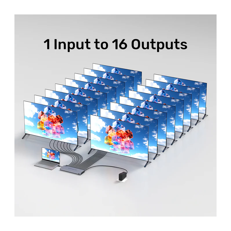 Buy Unitek HDMI Splitter - V1137A - 1x16 4K30Hz in Cyprus, Nicosia, Limassol, Larnaka, Pafos