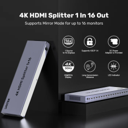 Buy Unitek HDMI Splitter - V1137A - 1x16 4K30Hz in Cyprus, Nicosia, Limassol, Larnaka, Pafos