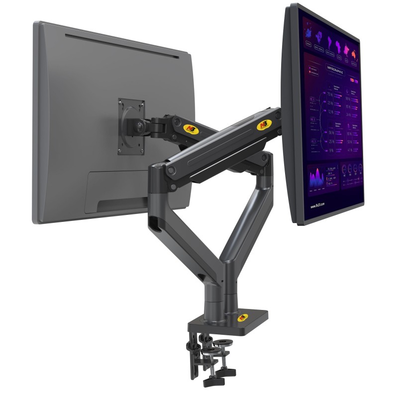 Buy NBMounts Monitor Desk Mount - G35 - Dual Arm Extra Long Gas Monitor Desk Mount in Cyprus, Nicosia, Limassol, Larnaka, Pafos
