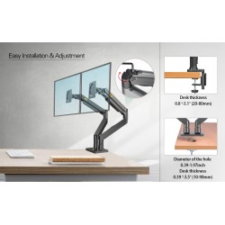 Buy NBMounts Monitor Desk Mount - G35 - Dual Arm Extra Long Gas Monitor Desk Mount in Cyprus, Nicosia, Limassol, Larnaka, Pafos
