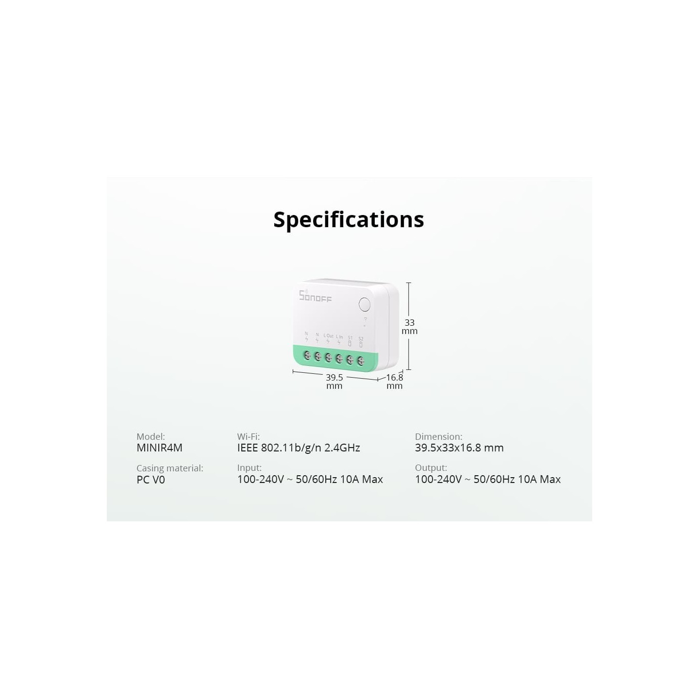 Sonoff WiFi Smart Switch MINI - R4M - Matter — Buy in Cyprus with Fast Delivery