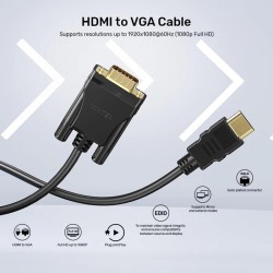 Unitek Converter HDMI to VGA Adapter Cable - 2.0m — Buy in Cyprus with Fast Delivery