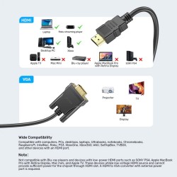 Unitek Converter HDMI to VGA Adapter Cable - 2.0m — Buy in Cyprus with Fast Delivery