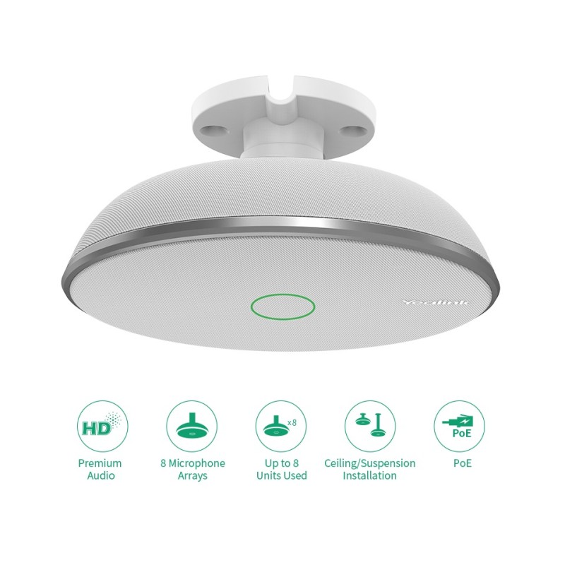 Buy Yealink Conferencing Microphone - VCM38 - Wired Ceiling PoE 360° 8m Voice P... in Cyprus, Nicosia, Limassol, Larnaka, Pafos