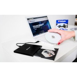 Verbatim External Slimline CD/DVD Writer USB 3.2 USB-C Black 43886 (Boxed) — Buy in Cyprus with Fast Delivery