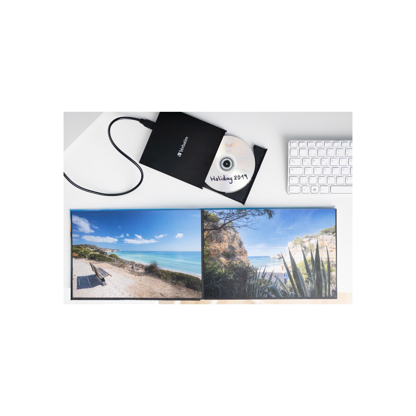 Verbatim External Slimline CD/DVD Writer USB 3.2 USB-C Black 43886 (Boxed) — Buy in Cyprus with Fast Delivery