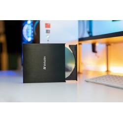 Verbatim External Slimline CD/DVD Writer USB 3.2 USB-C Black 43886 (Boxed) — Buy in Cyprus with Fast Delivery