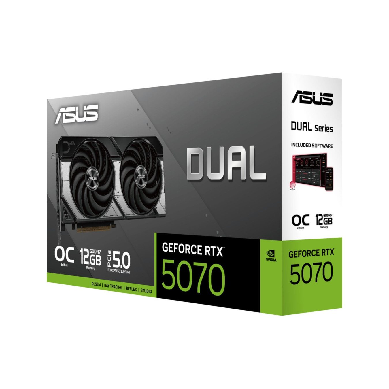 ASUS Dual OC GeForce RTX 5070 - 12GB GDDR7, Boost 2542 MHz, PCIe 5.0, Dual-Fan, Multicolor — Buy in Cyprus with Fast Delivery