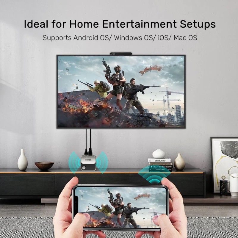 Buy Unitek Wireless Screen Sharing Adapter - Up to 25M - Black in Cyprus, Nicosia, Limassol, Larnaka, Pafos