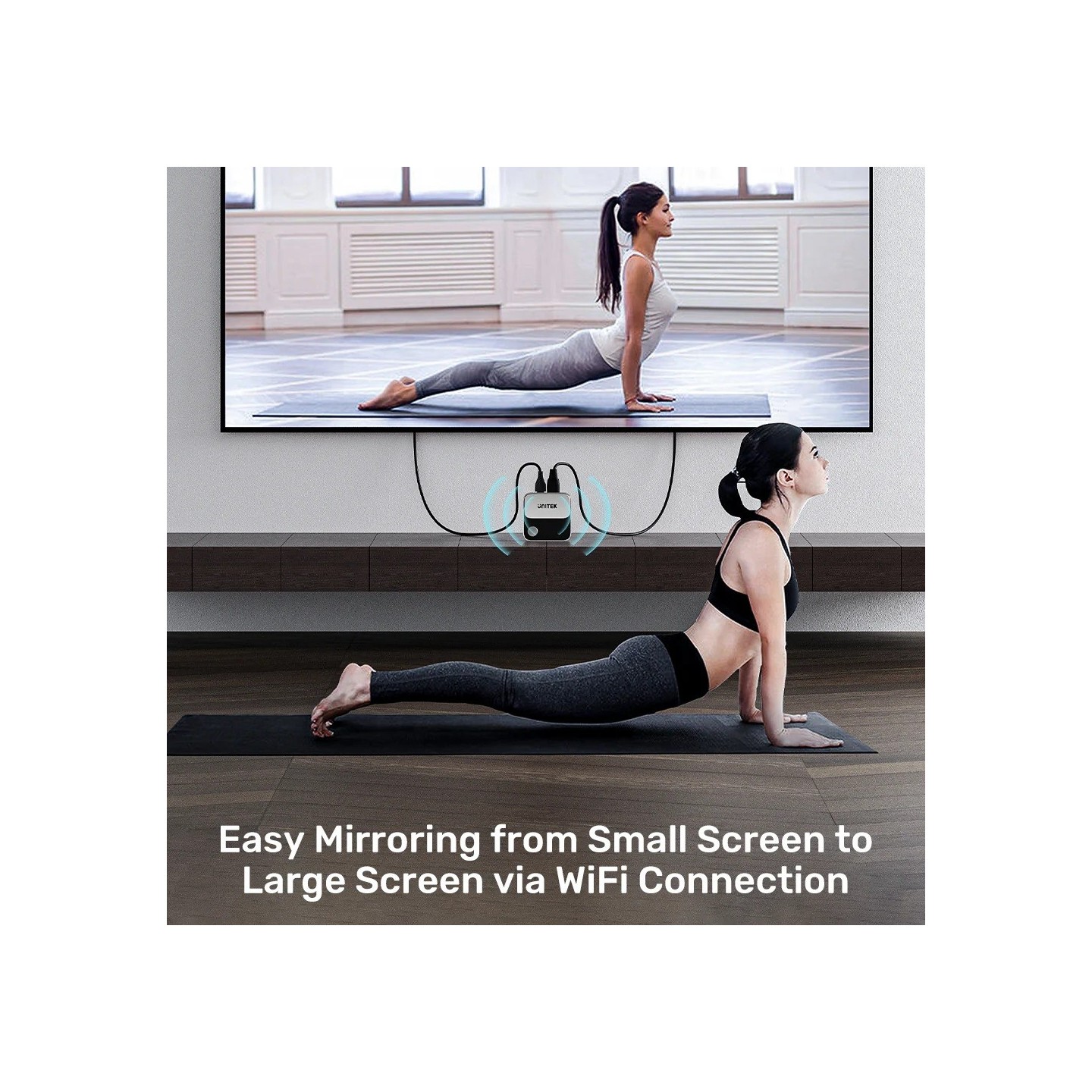 Unitek Wireless Screen Sharing Adapter - Up to 25M - Black — Buy in Cyprus with Fast Delivery