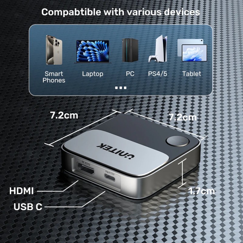 Buy Unitek Wireless Screen Sharing Adapter - Up to 25M - Black in Cyprus, Nicosia, Limassol, Larnaka, Pafos