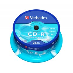 Buy Verbatim CD-R - 43432 - 700MB 52X 25-Pack Spindle Extra Protection in Cyprus, Nicosia, Limassol, Larnaka, Pafos