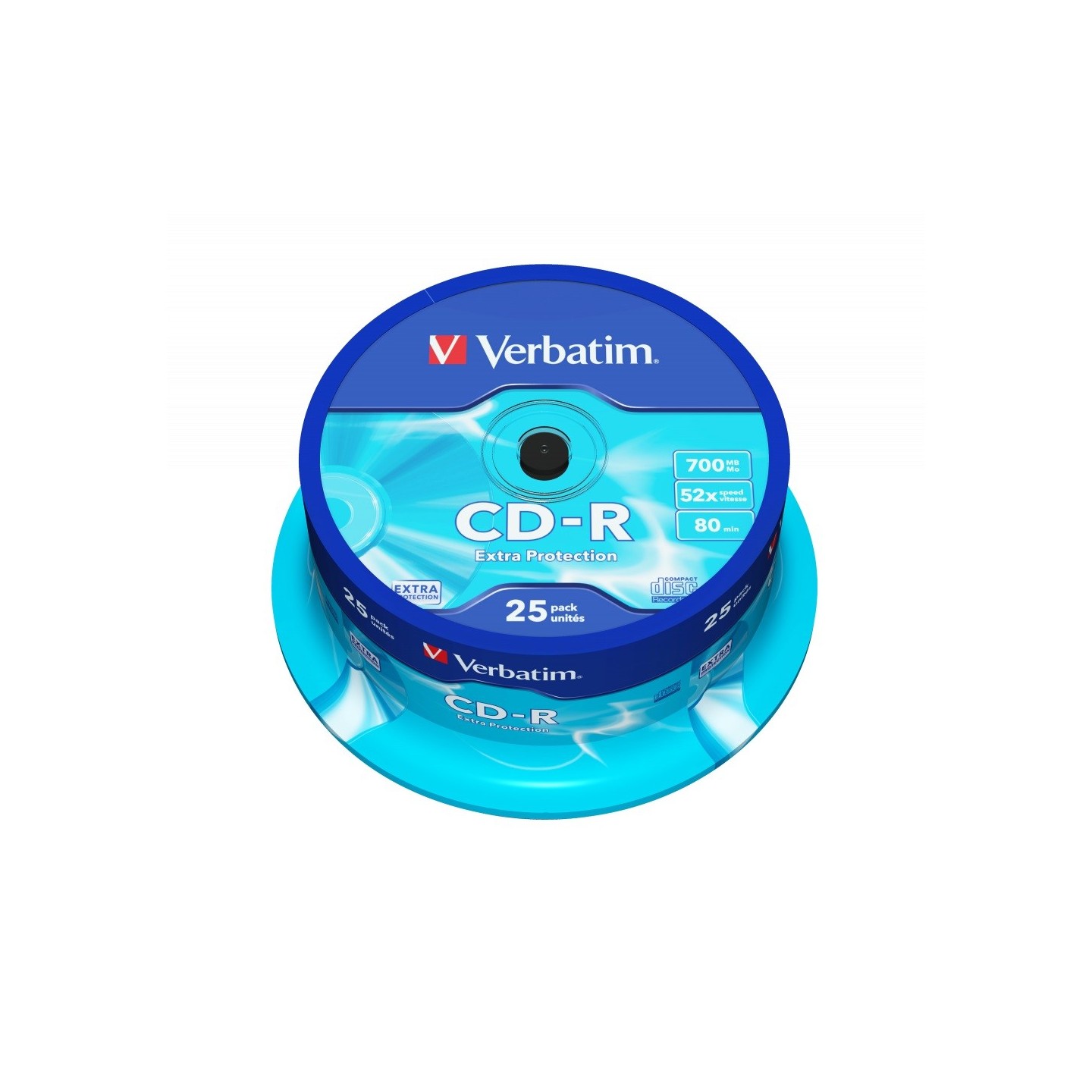 Verbatim CD-R - 43432 - 700MB 52X 25-Pack Spindle Extra Protection — Buy in Cyprus with Fast Delivery