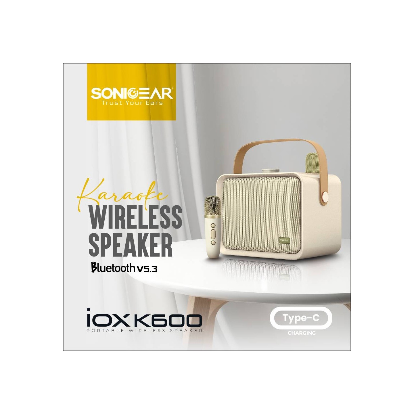 SonicGear Portable Speaker - K600 - SonicGear Portable Speaker BT Wireless Dual Mics iOX Souffle