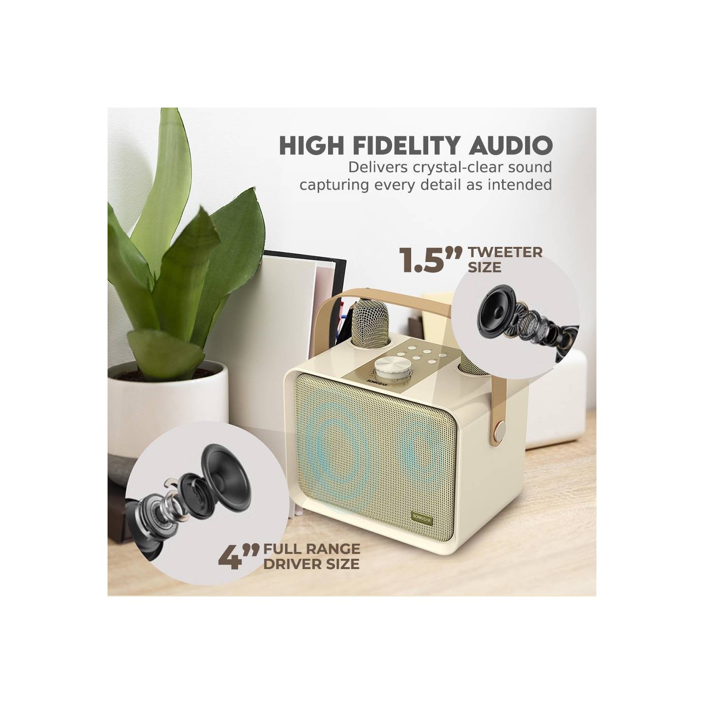 SonicGear Portable Speaker - K600 - SonicGear Portable Speaker BT Wireless Dual Mics iOX Souffle