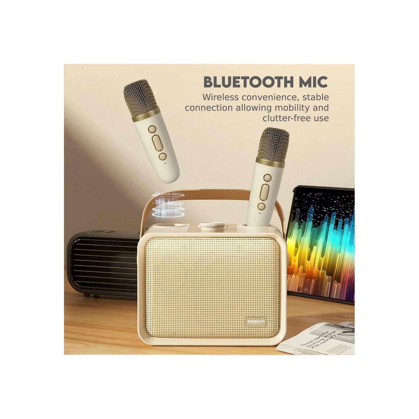 SonicGear Portable Speaker - K600 - SonicGear Portable Speaker BT Wireless Dual Mics iOX Souffle