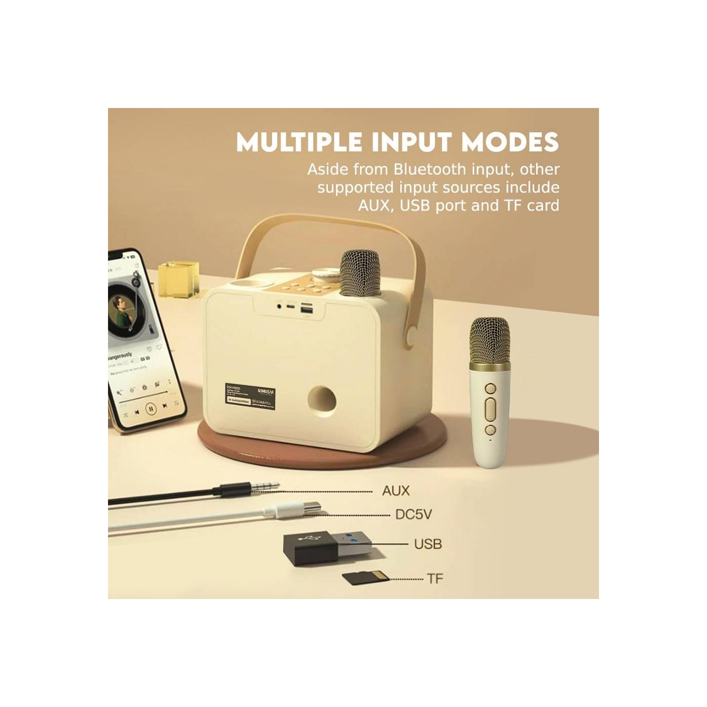 SonicGear Portable Speaker - K600 - SonicGear Portable Speaker BT Wireless Dual Mics iOX Souffle