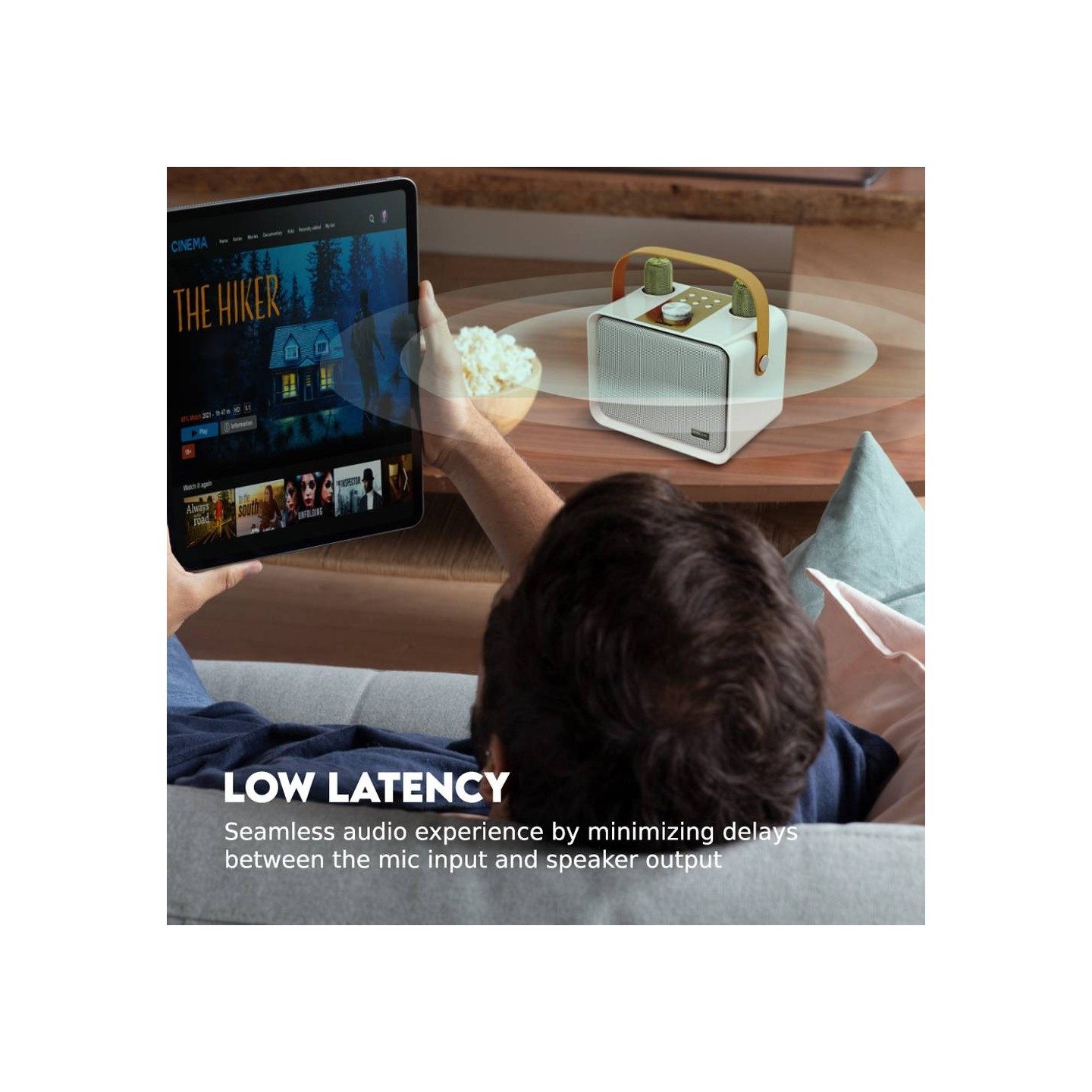 SonicGear Portable Speaker - K600 - SonicGear Portable Speaker BT Wireless Dual Mics iOX Souffle