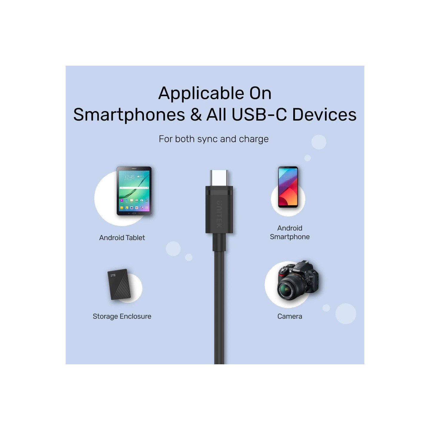 Unitek C14103BK-2M USB 3.0 USB-A to USB-C Cable 2.0m (Boxed) — Buy in Cyprus with Fast Delivery