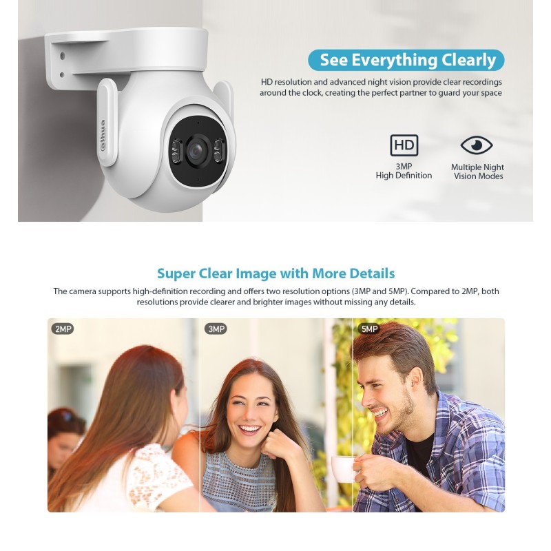 Buy Dahua IP 3.0MP 3.6mm Wifi PT Dome Dual Illumination - P3B-PV - 3.0MP, 3.6mm,... in Cyprus, Nicosia, Limassol, Larnaka, Pafos