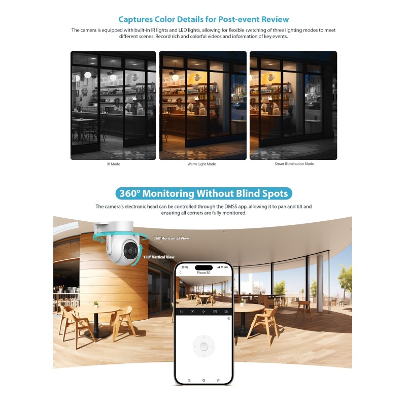 Buy Dahua IP 3.0MP 3.6mm Wifi PT Dome Dual Illumination - P3B-PV - 3.0MP, 3.6mm,... in Cyprus, Nicosia, Limassol, Larnaka, Pafos