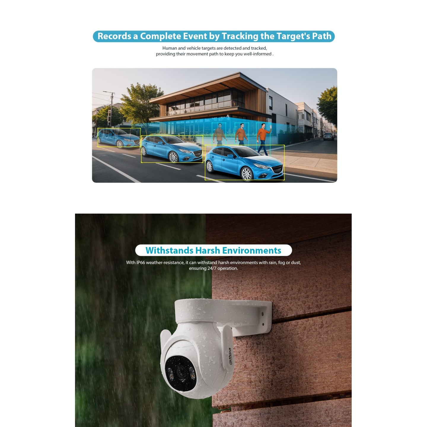 Dahua IP 3.0MP 3.6mm Wifi PT Dome Dual Illumination - P3B-PV - 3.0MP, 3.6mm, Wifi, PT Dome, Dual Illumination