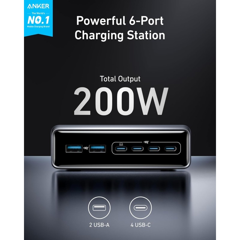 Buy Anker Mobile Charger Desktop 200W PRIME - A2683 - Black in Cyprus, Nicosia, Limassol, Larnaka, Pafos