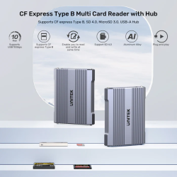 Buy Unitek R1022 Dual Read Write Card Reader USB-C to SD4.0+Micro SD3.0+CF Expre... in Cyprus, Nicosia, Limassol, Larnaka, Pafos