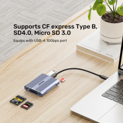 Buy Unitek R1022 Dual Read Write Card Reader USB-C to SD4.0+Micro SD3.0+CF Expre... in Cyprus, Nicosia, Limassol, Larnaka, Pafos