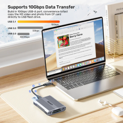 Buy Unitek R1022 Dual Read Write Card Reader USB-C to SD4.0+Micro SD3.0+CF Expre... in Cyprus, Nicosia, Limassol, Larnaka, Pafos